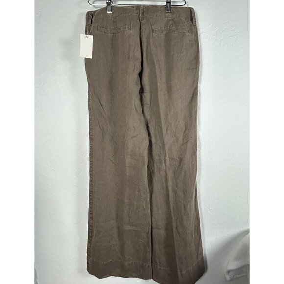 Cabi Womens Vintage Washed Linen Wide Leg Pants Size 10 Brown Style #894 New - Picture 2 of 10
